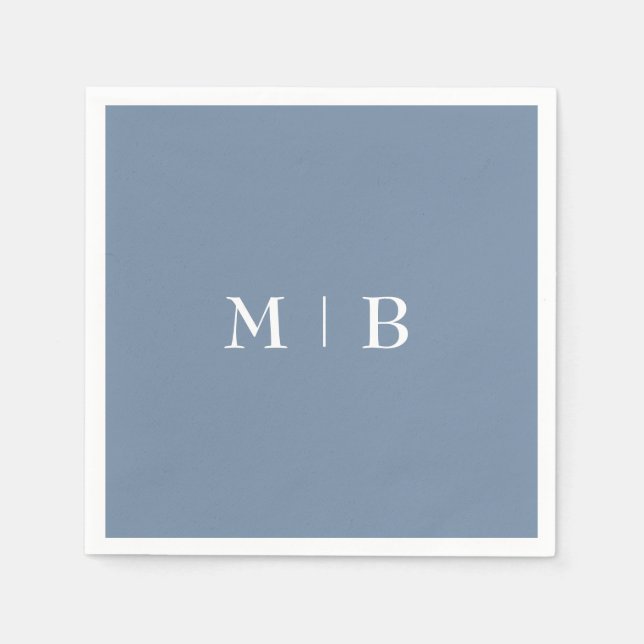 Serviette En Papier Mariage Monogram II élégant et simple (Devant)
