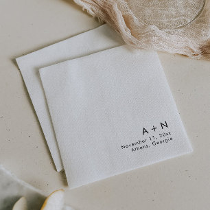 Serviette En Papier Mariage Monogramme moderne