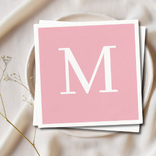 Serviette En Papier Mariage monogramme Napkin Blush Design