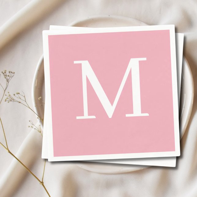 Serviette En Papier Mariage monogramme Napkin Blush Design (Monogrammed Wedding Napkin Blush Design
)