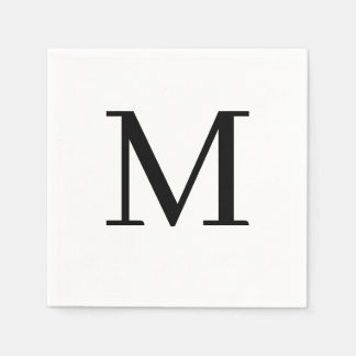 Serviette En Papier Mariage monogramme Napkin Classic Black Design
