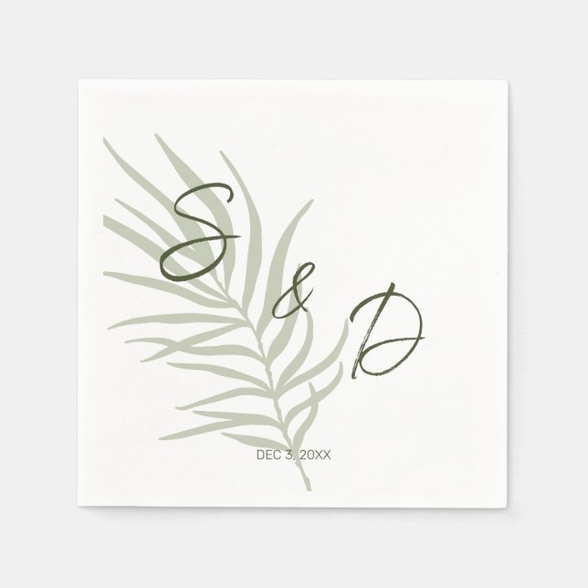 Serviette En Papier Mariage monogramme personnalisé (Devant)