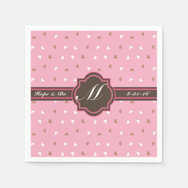 Serviette En Papier Mariage Monogramme personnalisé (Devant)
