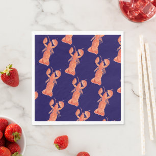 Serviette En Papier Mariage motif aquarelle de homard