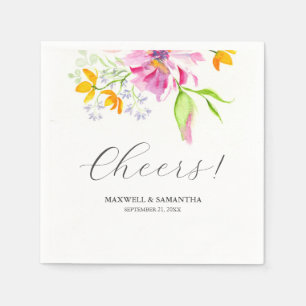 Serviette En Papier Mariage Napkins Botanique Rose Flores