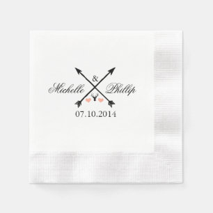 Serviette En Papier Mariage Napkins Cerf et Flèches Papier Napkin