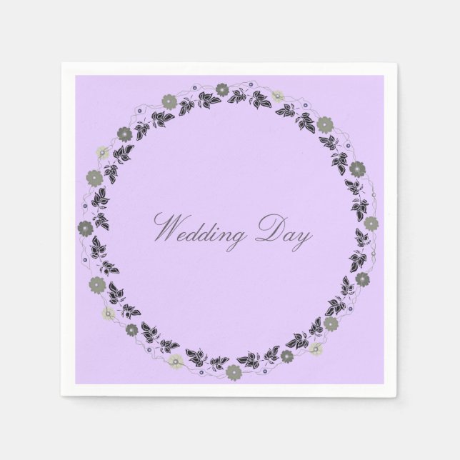 Serviette En Papier Mariage Napkins Lavendar (Devant)