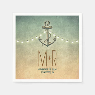 Serviette En Papier mariage nautique d'ancrage