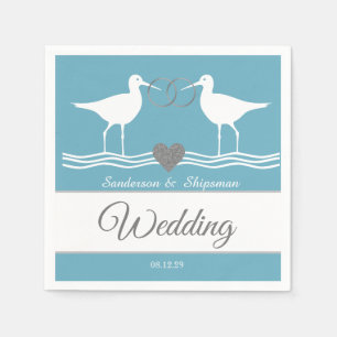 Serviette En Papier Mariage Nautique Duty Blue Sandpiper