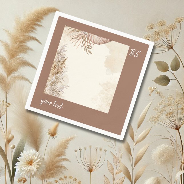 Serviette En Papier Mariage neutre chic boho intemporel (Créateur téléchargé)