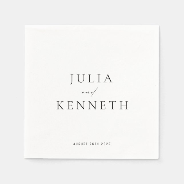 Serviette En Papier Mariage neutre simple classique (Devant)