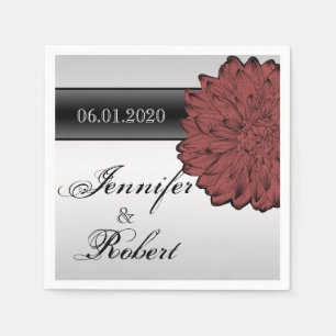 Serviette En Papier Mariage noir Dahlia Posh