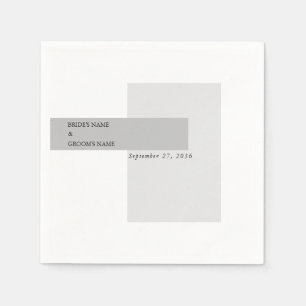 Serviette En Papier Mariage noir et blanc moderne