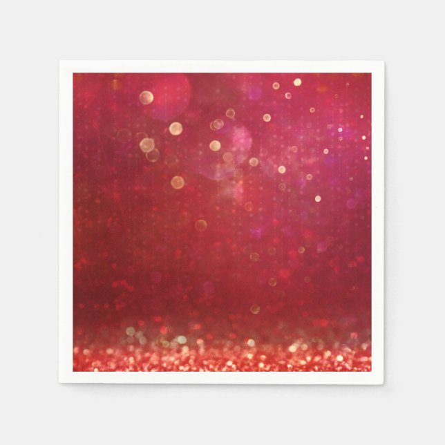 Serviette En Papier Mariage Nuit arabe marocaine rouge et or (Devant)