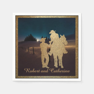 Serviette En Papier Mariage Occidental Cowboy Cowgirl Personnalités