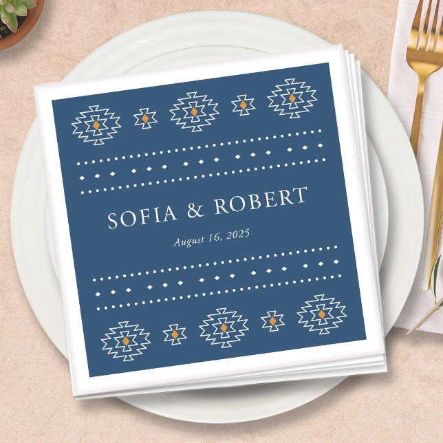 Serviette En Papier Mariage occidental Napkin, Rio Rancho Mariage Suit (Rio Rancho Western Wedding Napkin by Fiesta Valley Print)