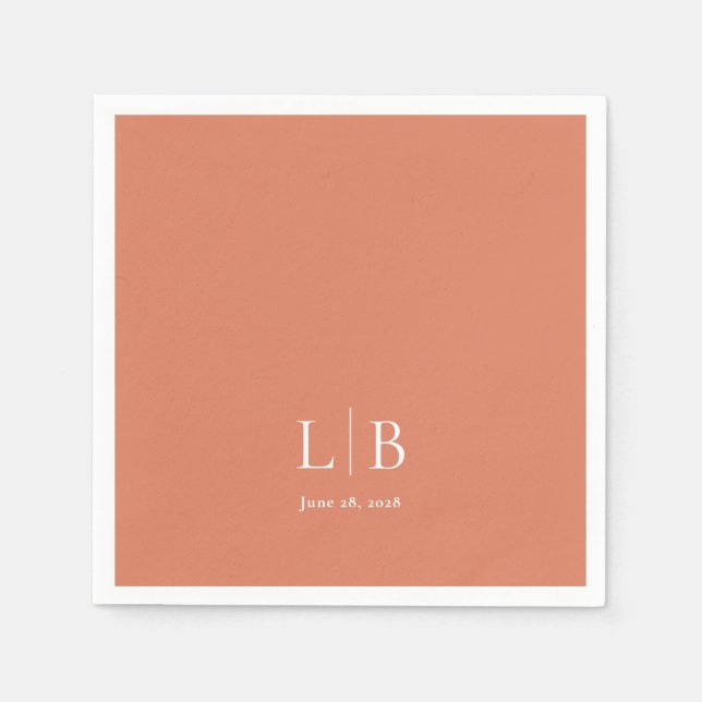 Serviette En Papier Mariage orange Citrus minimal simple (Devant)