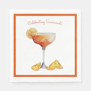 Serviette En Papier Mariage Orange et Blanc