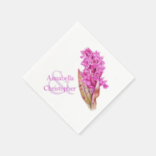 Serviette En Papier Mariage orchidée sauvage aquarelle papier serviett