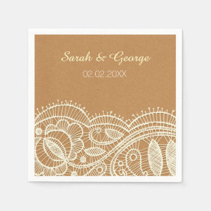 Serviette En Papier Mariage papier dentelle et Kraft