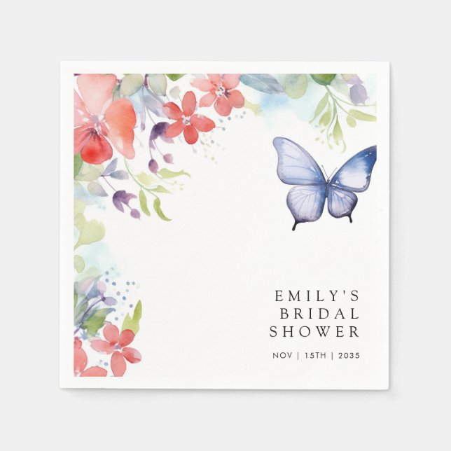 Serviette En Papier Mariage papillons à la noce (Devant)