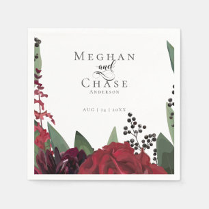 Serviette En Papier Mariage Party Napkin Riche Bourgogne Marsala Flo