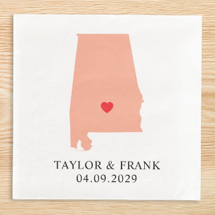Serviette En Papier Mariage Peach Alabama