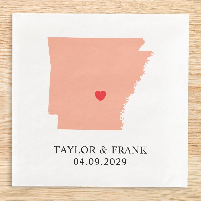 Serviette En Papier Mariage Peach Arkansas (Peach Arkansas Wedding Paper Dinner Napkins)