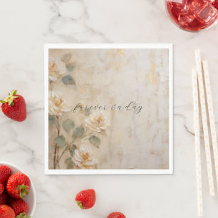 Serviette En Papier Mariage Peach Blush Cream