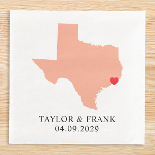 Serviette En Papier Mariage Peach Texas