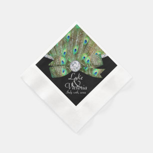 Serviette En Papier Mariage Peacock Elegance & Diamonds