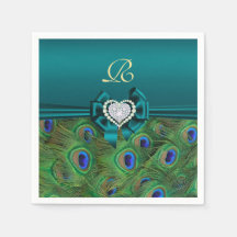 Mariage Peacock turquoise Papier de la partie