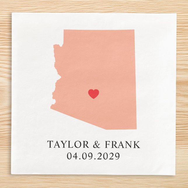 Serviette En Papier Mariage pêche Arizona (Peach Arizona Wedding Paper Dinner Napkins)