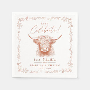 Serviette En Papier Mariage personnalisé à la ferme rustique avec vach