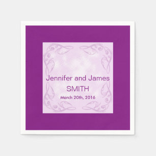 Serviette En Papier Mariage personnalisé Abstrait Swirl violet