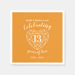 Serviette En Papier Mariage personnalisé anniversaire 13 ans de citrin