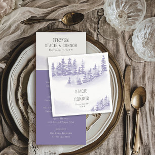 Serviette En Papier Mariage personnalisé aquarelle Forêt d'Hiver