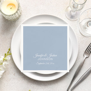 Serviette En Papier Mariage personnalisé BLEU poussiéreux