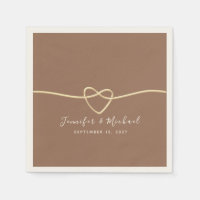 Mariage Personnalisé Brun Doré Latte Cœur
