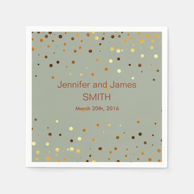 Serviette En Papier Mariage personnalisé Confetti Spots Parties scinti (Devant)