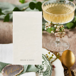 Serviette En Papier Mariage personnalisé crème