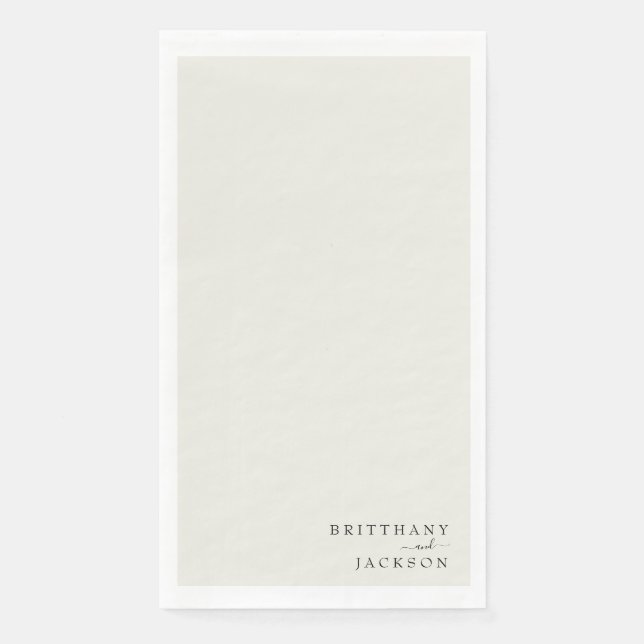 Serviette En Papier Mariage personnalisé crème (Devant)