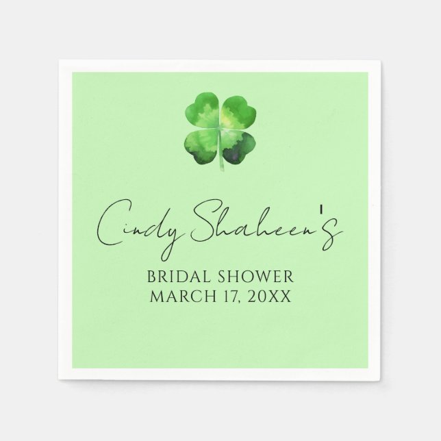 Serviette En Papier Mariage personnalisé de la Saint-Patrick (Devant)