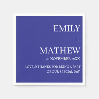 SERVIETTE EN PAPIER MARIAGE PERSONNALISÉ ÉLÉGANT CLASSIQUE MODERNE DE 