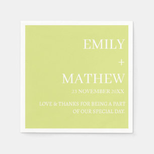 SERVIETTE EN PAPIER MARIAGE PERSONNALISÉ ÉLÉGANT CLASSIQUE MODERNE DE 