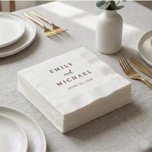 Serviette En Papier Mariage personnalisé en Bourgogne, élégance modern