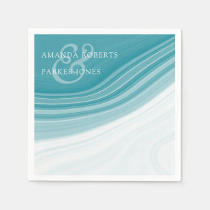 Serviette En Papier Mariage personnalisé en marbre de luxe