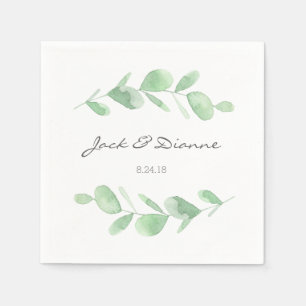 Serviette En Papier Mariage personnalisé Eucalyptus Napkin