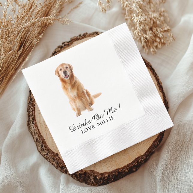 Serviette En Papier Mariage personnalisé marié personnalisé Chien coup (Créateur téléchargé)