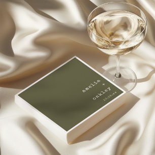 Serviette En Papier Mariage personnalisé Minimaliste Rétro Machine à é